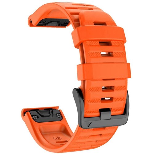 YOOSIDE Silicone Quick Release Fit Band for Garmin Fenix 6 Pro/Sapphire, 22mm Soft Waterproof Non-allergenic Wristband Strap for Garmin Fenix 5/5 Plus,Garmin Instinct,Forerunner 935/945(Orange)