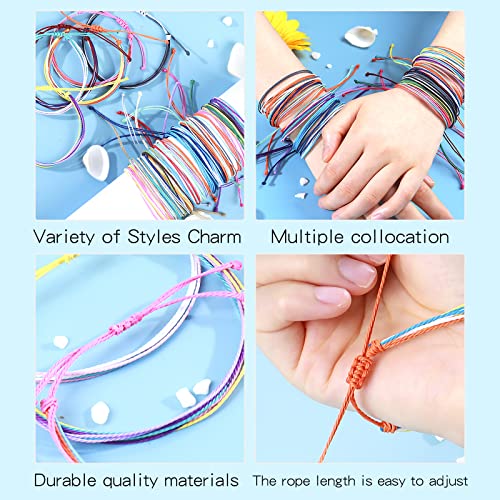Waterproof String Anklet Bracelet Set - 11pcs for Women