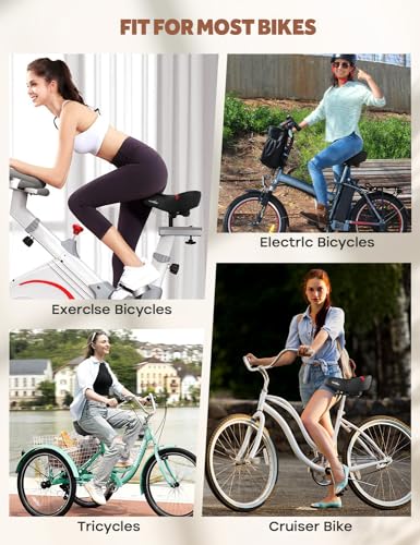 Oversized Wide Bike Seat Saddle for Men & Women - WUVOP, Red