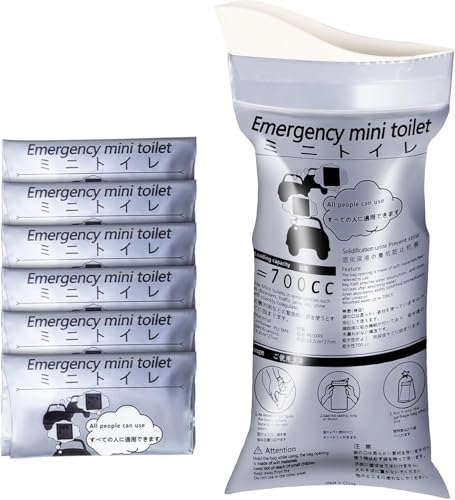 700ml Disposable Travel Toilet with Solidifier Gel - 6-Pack