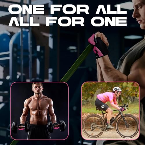 Breathable Weight Lifting Gloves with Palm Protection - Pink, Large
