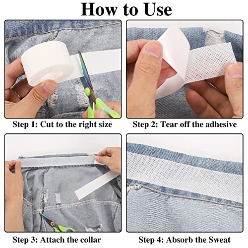 Disposable Collar Sweat Pads - 2 Rolls for Men & Women