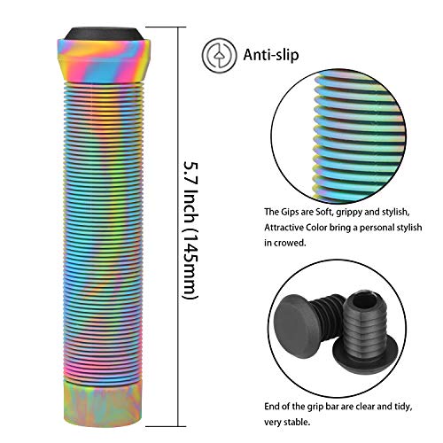 Mixed Color Handlebar Grips - 145mm Soft Scooter Grips - Rainbow