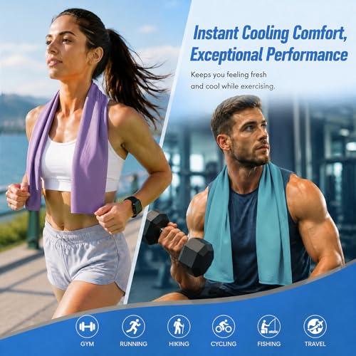 Cooling Towel 10-Pack, Quick Dry Microfiber for Summer Activities