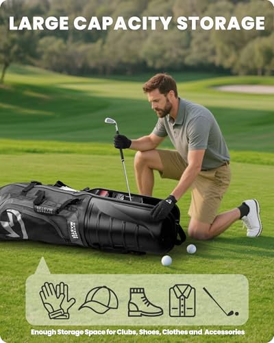 Golf Travel Bag with Wheels - Hard Shell Case - Grey