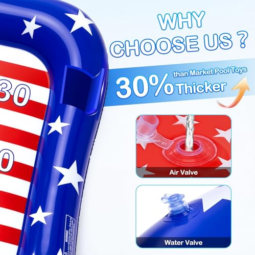 Inflatable Pool Cornhole Game - American Flag Design