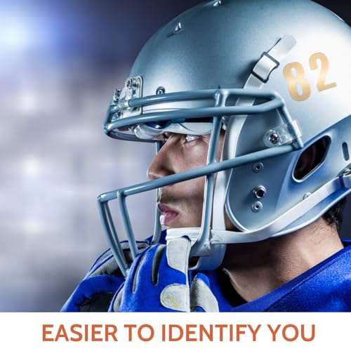100 PCS Vinyl Sports Helmet Number Stickers, 1.5-Inch Waterproof Gold Numbers