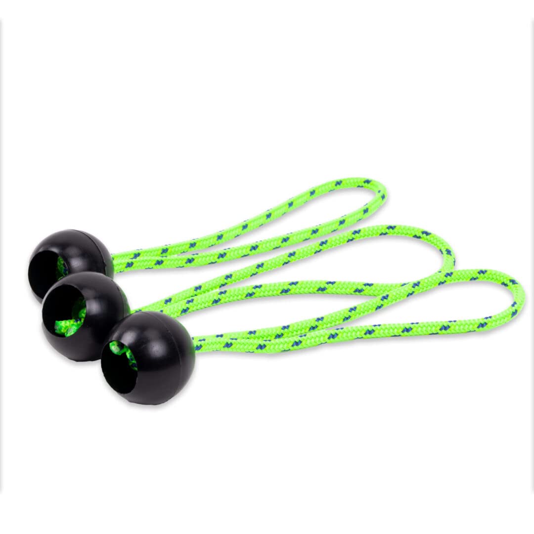 RNA Retrieval Ball 3-Pack – Neon Green Arborist Throw Ball with Sterling Nylon Cord – Remote Line and Friction Saver Removal Tool – 27mm Round Plastic, with 876 lb Cord. Reliable Tree Climbing Gear