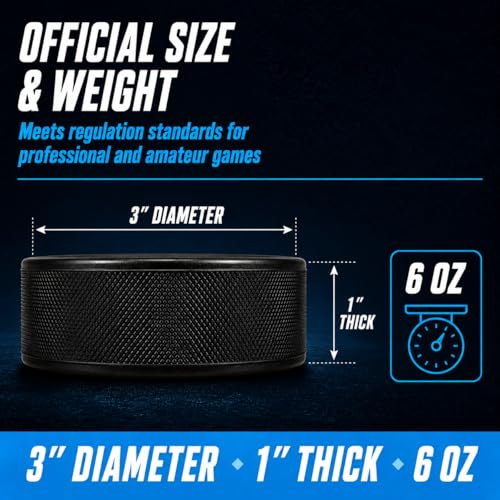 100% Vulcanized Rubber Ice Hockey Puck – Training Equipment 1-Pack