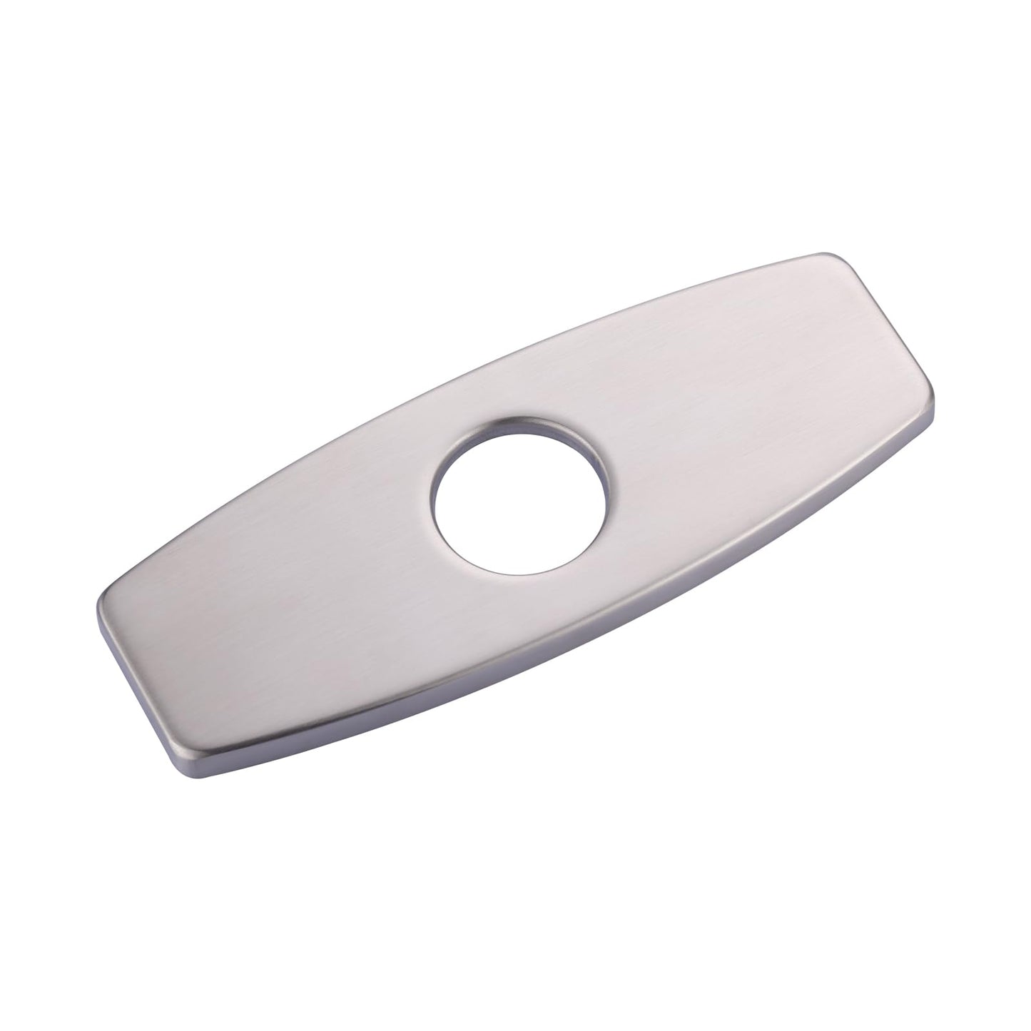 Bathroom Faucet Escutcheons Brushed Nickel: 6 Inch Sink Hole Cover - Non-Leakge Deck Plate For Bathroom Faucet - Solid Faucet Base Plate for 1 or 3 Hole Bathroom Vanity Basin - 4" Faucet Cover Plate