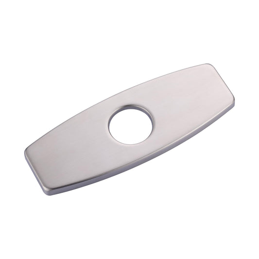 Bathroom Faucet Escutcheons Brushed Nickel: 6 Inch Sink Hole Cover - Non-Leakge Deck Plate For Bathroom Faucet - Solid Faucet Base Plate for 1 or 3 Hole Bathroom Vanity Basin - 4" Faucet Cover Plate