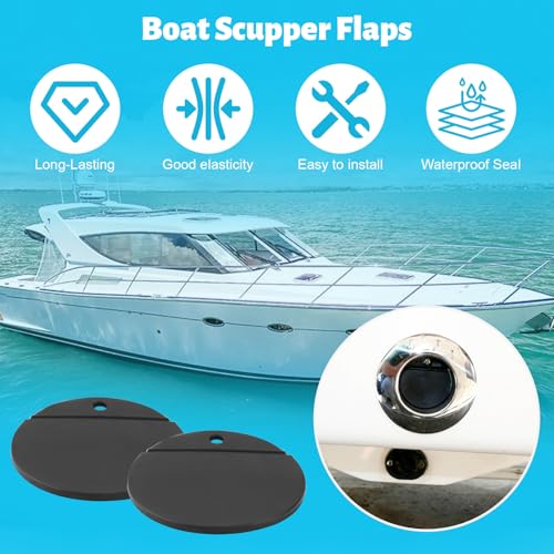 Boat Scupper Flapper Replacement Kit - 2 Pcs for 3/4 Inch Drains