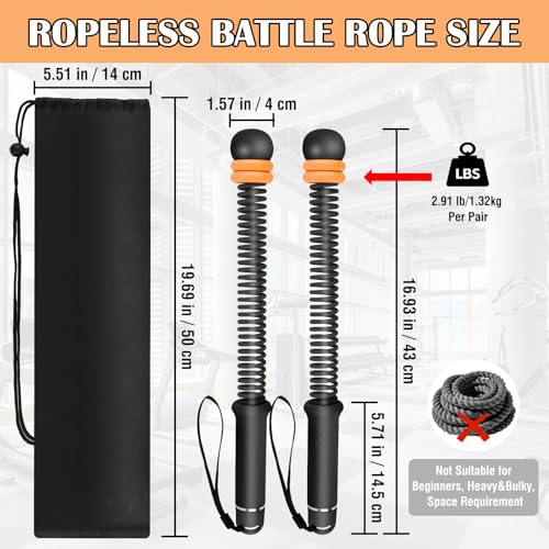 Portable Ropeless Battle Ropes with Adjustable Weights - Black