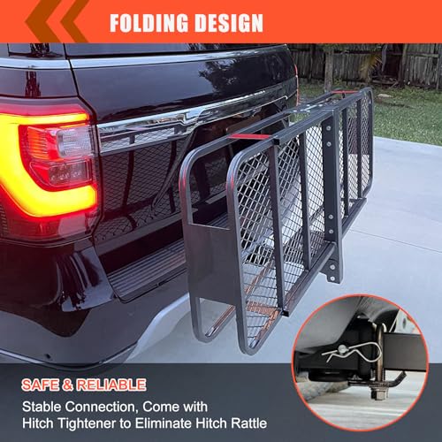 Hitch Mount Cargo Carrier Rack with Waterproof Bag & Accessories