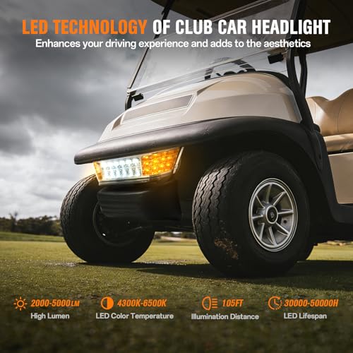 Golf Cart LED Headlight Bar for Club Car Precedent 2004+ 12V Replacement