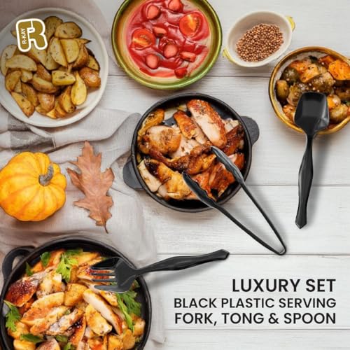 18 Pack Disposable Plastic Serving Utensils Set for Parties and Events