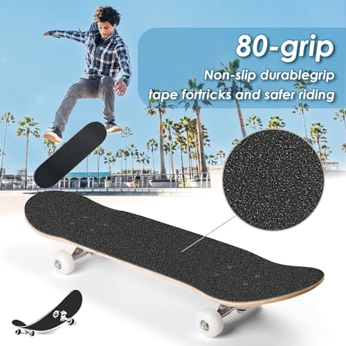 Skateboard Grip Tape 33" x 9" - No Air Bubbles, Black 1Pc