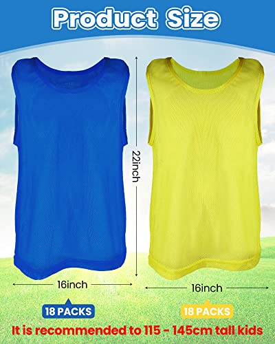 36 Pcs Youth Sports Scrimmage Jerseys for Soccer, Basketball, Football, Hockey