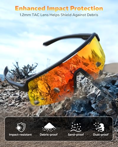Polarized Running Sunglasses - Lightweight TR90 Cycling Glasses - Orange