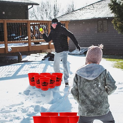 Outdoor Giant Yard Pong Game Set - Red Toss Game for Beach & Camping