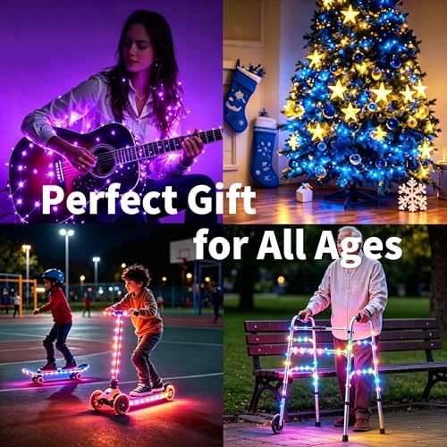 MH Brighter Blue Bike Wheel Lights – 20 LED, 2 Wheels, 2 Modes, Waterproof