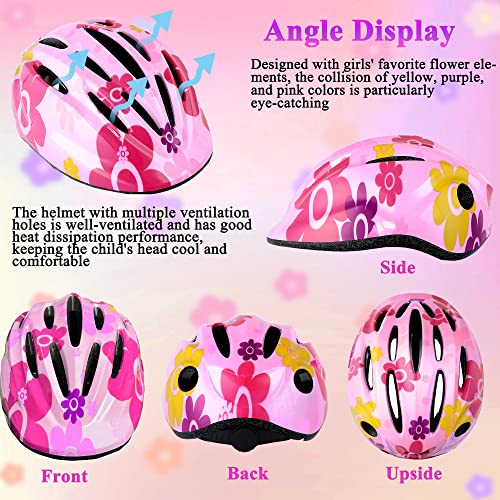 Pink Kids Helmet and Protective Gear Set for Ages 3-8 - Adjustable & Durable Safety Equipment