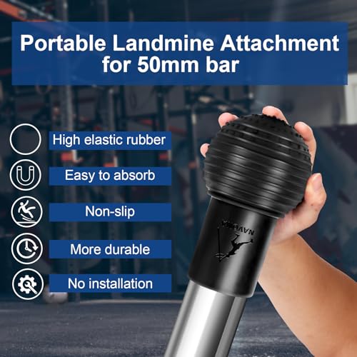 Landmine Attachment for 2-Inch Barbells - Durable Rubber with 360° Rotation