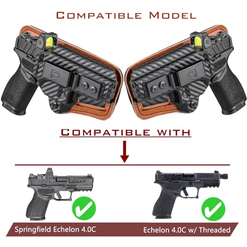 MEIGON Kydex Holster for Springfield Echelon 4.0 Compact - Black Carbon Fiber, Right Hand, Optic Cut, Inside Waistband Concealed Carry