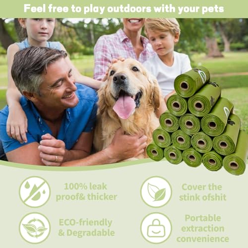 Eco-Friendly Dog Poop Bags - 300 Count Leak-Proof Scented Rolls