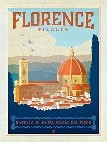 Vintage Florence Italy Travel Sticker - 3 x 4 Inch Waterproof Decal
