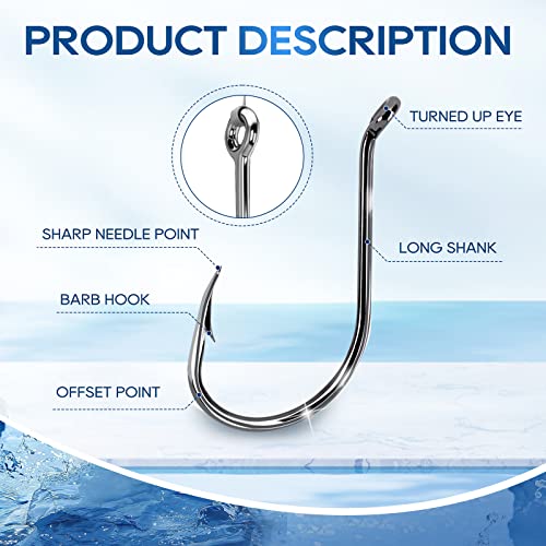 1/0 Octopus Circle Fishing Hooks - Durable & Chemically Sharpened
