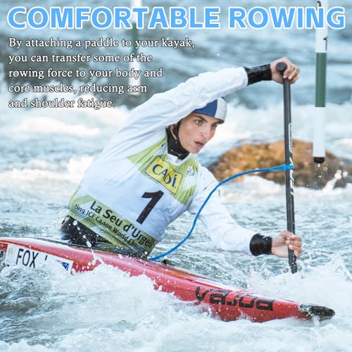 Kayak Paddle Leash - Stretchable Tether Strap with Hook