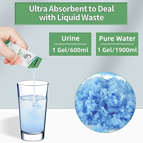 Portable Toilet Waste Absorbent Gel Powder - 15 Pack - Lemon Scent