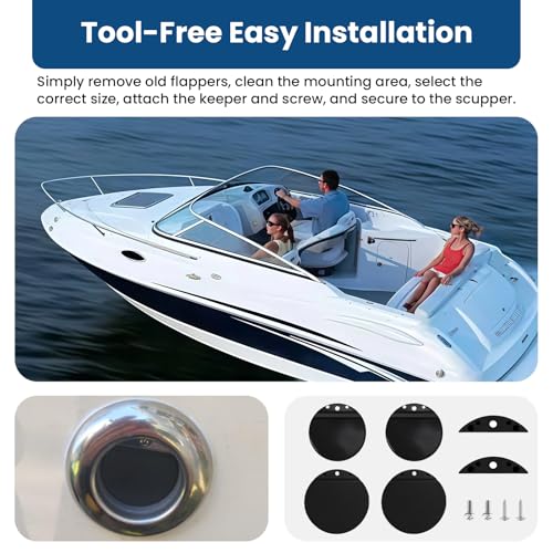 Boat Scupper Flapper Repair Kit - 1.5" & 1.75" Heavy Duty