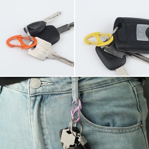 Mini Dual Wire Gate Carabiner Clips - 10 Pack, Mixed Colors
