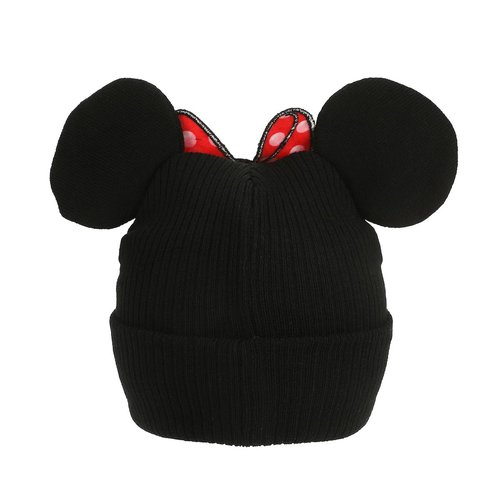Bioworld Minnie Mouse Bow with Ear Poms Cuff Beanie