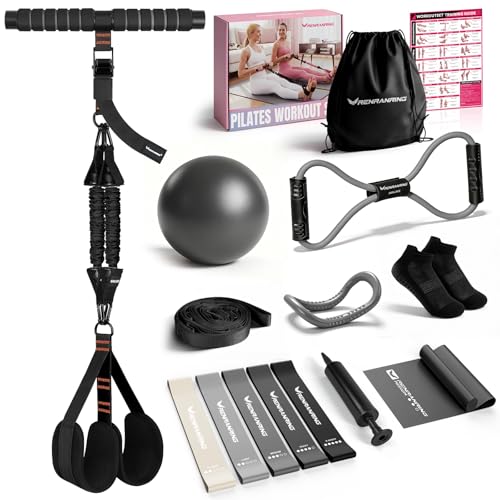 Renranring Grey Upgraded 14-in-1 Pedal Resistance Bands Home Gym Equipment