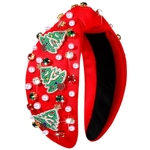 Christmas Headband for Women - Jeweled Xmas Tree 3