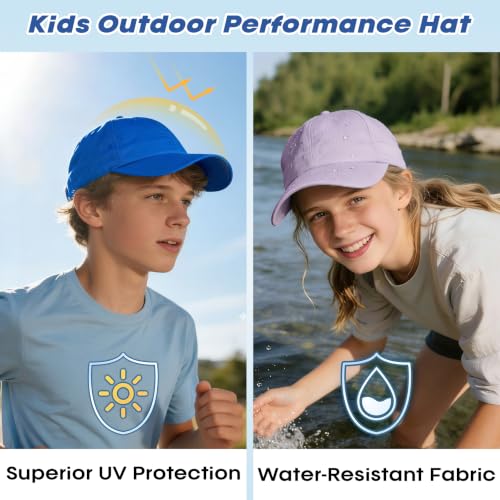 Sukeen Kids Baseball Cap Royal Blue Lightweight UPF 50+ Water-Resistant Youth Hat for Running Tennis Golf