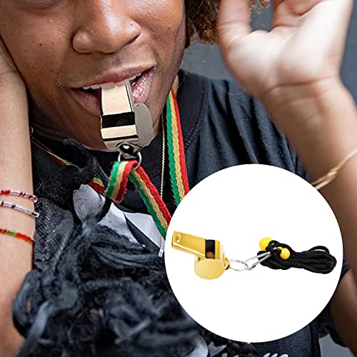 3-Piece Stainless Steel Whistles with Lanyards - Loud Metal Sports Whistles for Coaches & Emergency Use
