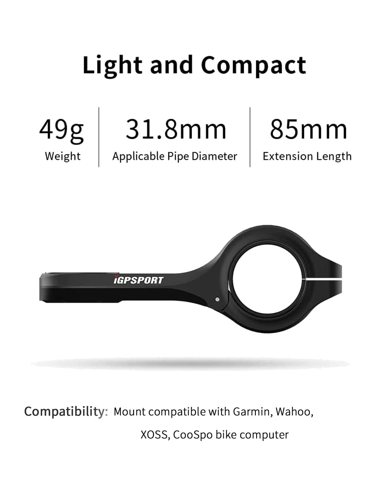 iGPSPORT Bike Computer Mount, Light Weight Common Bike Mount Compatible with Garmin Wahoo Cycplus CooSpo XOSS Cycling Computer (M80)