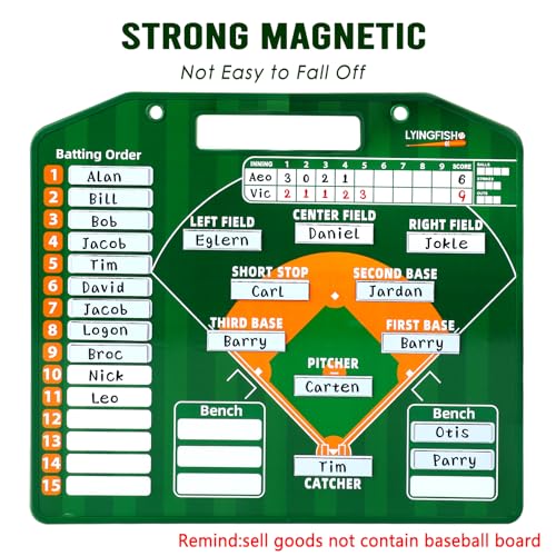 Baseball Lineup Magnets - 40 Pcs Reusable Magnetic Board Pieces