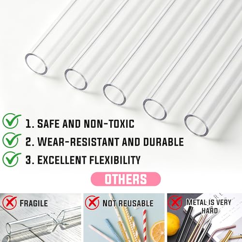 Clear Replacement Straws for 32oz HydroJug - 6 Pack