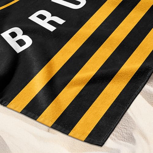 Boston Bruins Stripes Beach Towel - 30 x 60 Inch Cotton Blend