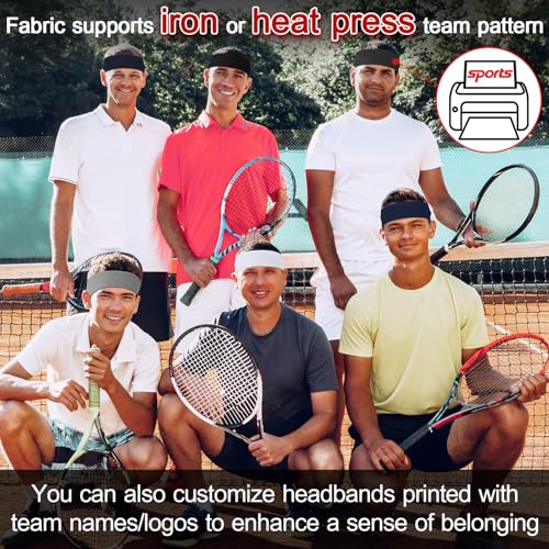 10-Pack Non-Slip Cotton Headbands for Sports & Yoga - Black, Gray, White, Blue