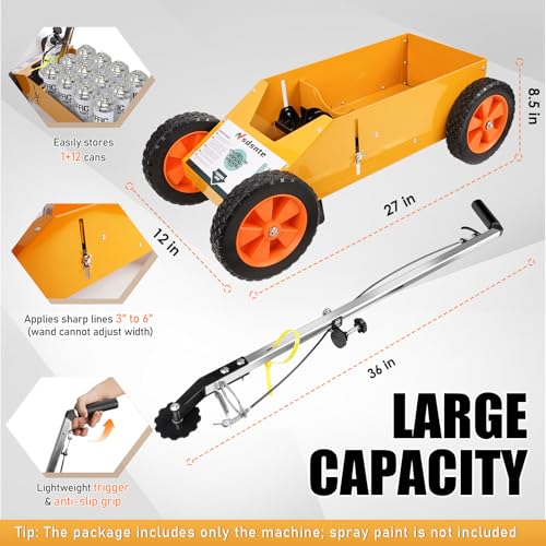 2 in 1 Detachable Parking Striping Line Marking Machine & Wand - Upgraded