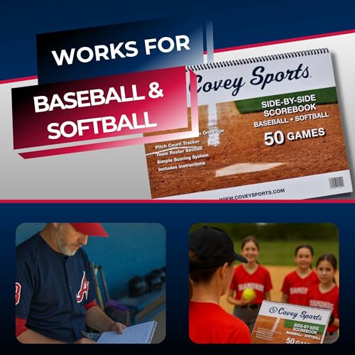 Baseball Softball Scorebook - 50 Game Capacity, Pitch Count Tracker