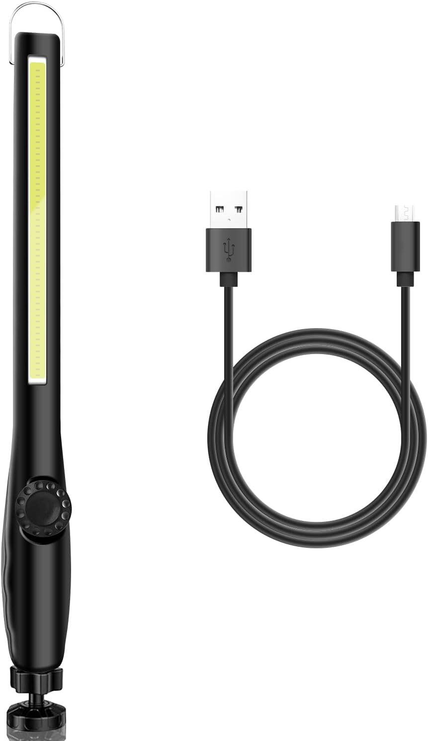 XTAUTO LED Work Light - 600LM Rechargeable COB Inspection Lamp with Magnetic Base & Hook - Portable for Garage & Camping