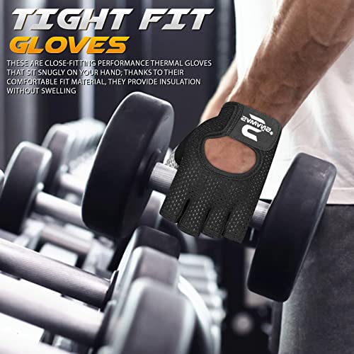 Lightweight Microfiber Workout Gloves for Weight Lifting - Large Black