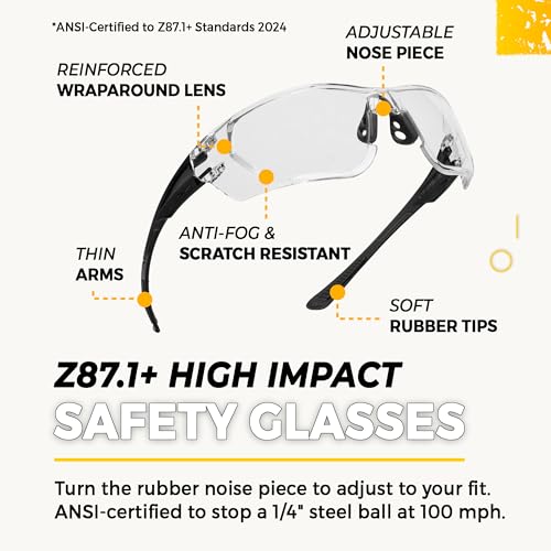 TradeSmart Clear Grey Shooting Ear & Eye Protection Kit | NRR 38, Passive, Impact-Resistant Glasses & Ear Muffs